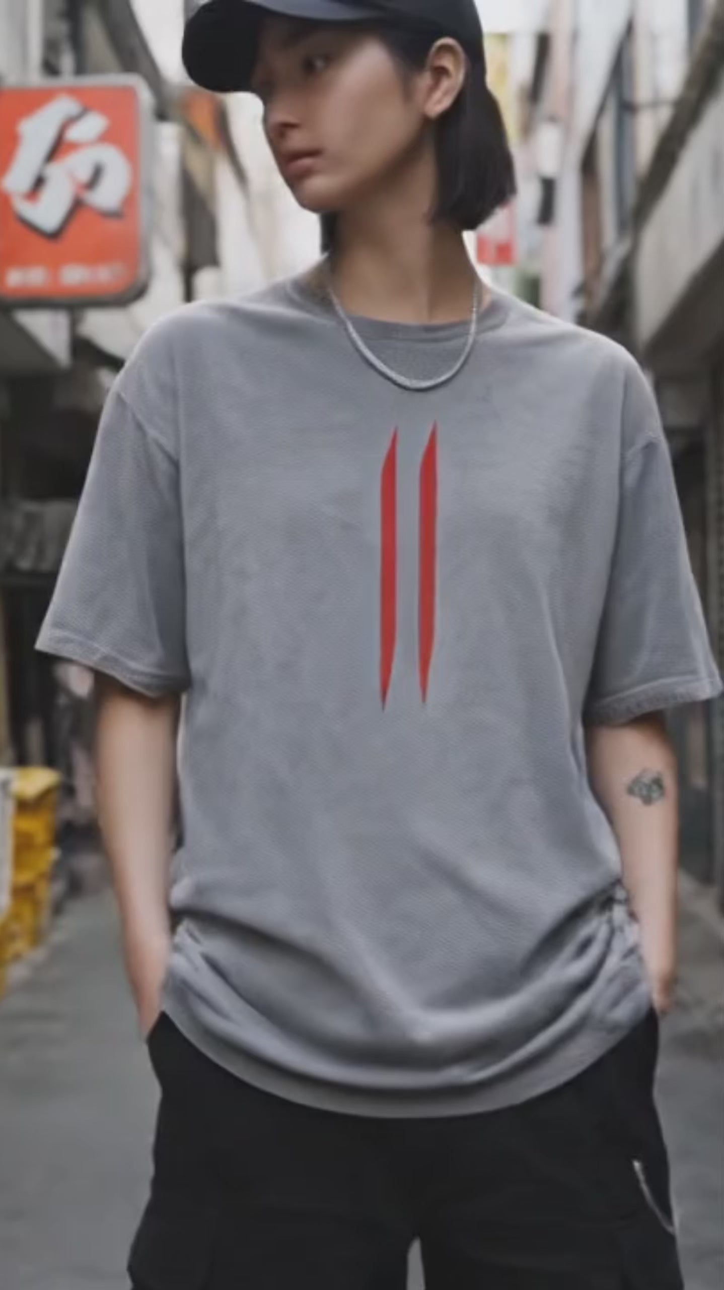 2-Sided Oversized Anime Flame Warrior Tee | Vintage Ninja Streetwear