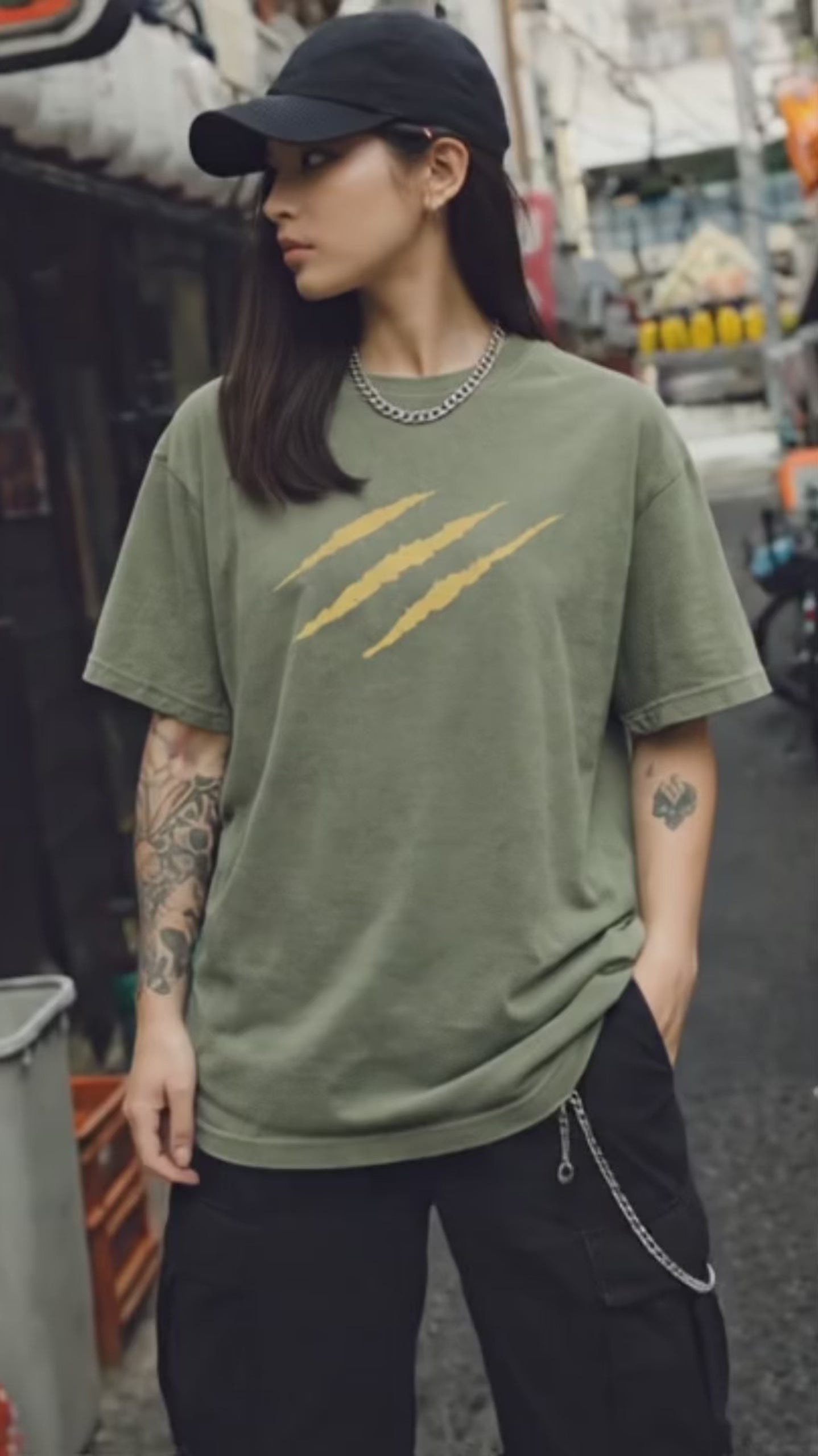 2-Sided Oversized T-Shirt | Anime Boar Mask Vintage Tee